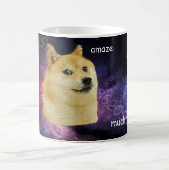 Us 1455 9 Offfunny Galaxy Doge Coffee Mug Tea Cup Gag Novelty Spacedog Doge Meme Shiba Inu Dogs Gifts Color Change Puppy Pet Magic Mugs 11oz In