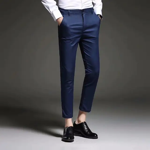 New 2019 Mens Slim Fit Business Dress Pants for Men Suit Pants Ankle ...