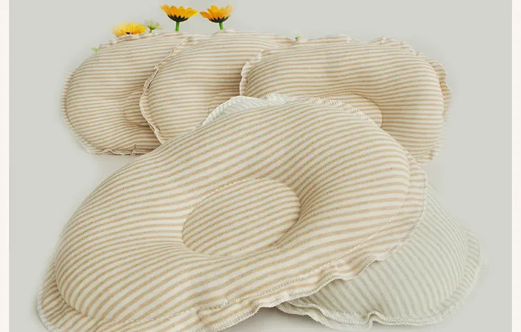 Стильная Подушка для новорожденных, цветная хлопковая эллиптическая детская подушка, хлопковая подушка в полоску, дизайн, противоскользящая подушка
