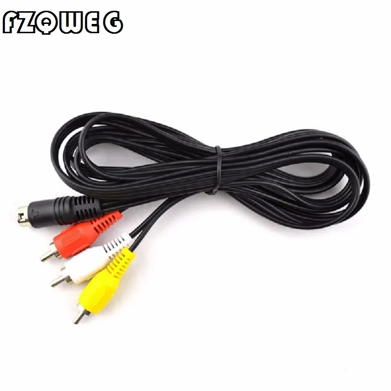 

FZQWEG 1.8M 3RCA to 9 pin Nickel Plated Plug Game Retro-bit AV RCA Audio Video Cable For Sega Genesis 2 3 II III Connection Cord