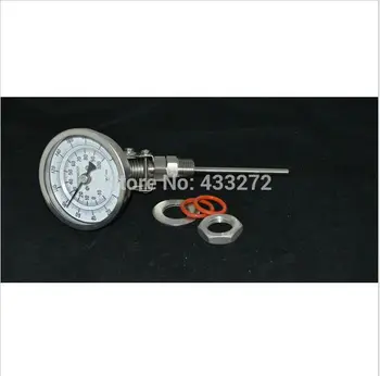 

Homebrew Weldless Bi-metal Adjustable Thermometer Kit 3"Face & 4"Probe, 1/2"MNPT, 0~220F degree for beer brewing