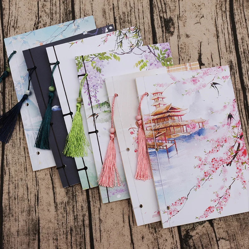 

Send by Random 1pcs Vintage Chinese Fashion Memo Pad 21X14cm Diary Notebook beautiful collection binding flower writing books