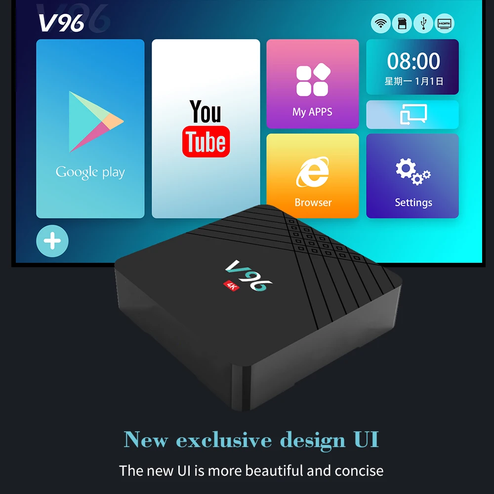 Android 9.0 TV Box 2GB 16GB HD 4K H.265 Allwinner H6 Quad Core Google Cast Netflix WIFI IPTV Youtub