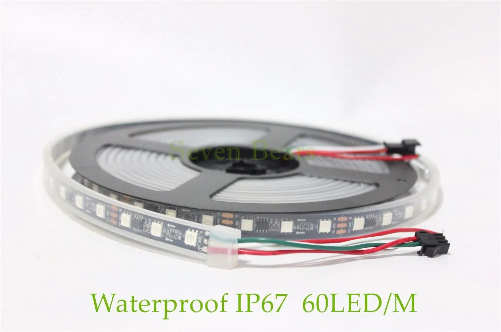 WS2811 Светодиодная лента 5 м 30/48/60 светодиодов/м 10/16/20 шт. ws2811 ic/meter DC12V белый/черный PCB