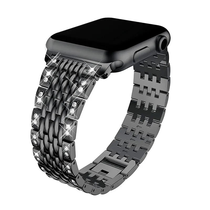 ASHEI металлический ремешок Ремешок для Apple Watch 3 группа 42 мм 38 мм iWatch 2 1 браслет с горный хрусталь алмаз для Apple Watch ремень