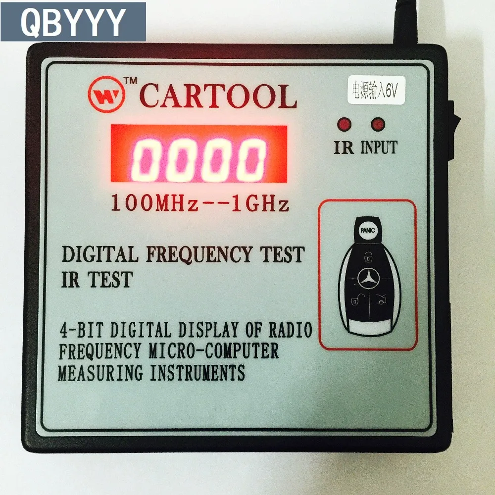 QBYYY 100MHz 1GHz CARTOOL Car IR Infrared Remote Key Frequency Tester