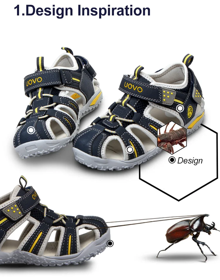 UOVO Brand 2020 Summer Beach Sandals Kids Closed Toe Toddler Sandals Children Fashion Designer Shoes For Boys And Girls 24#-38#