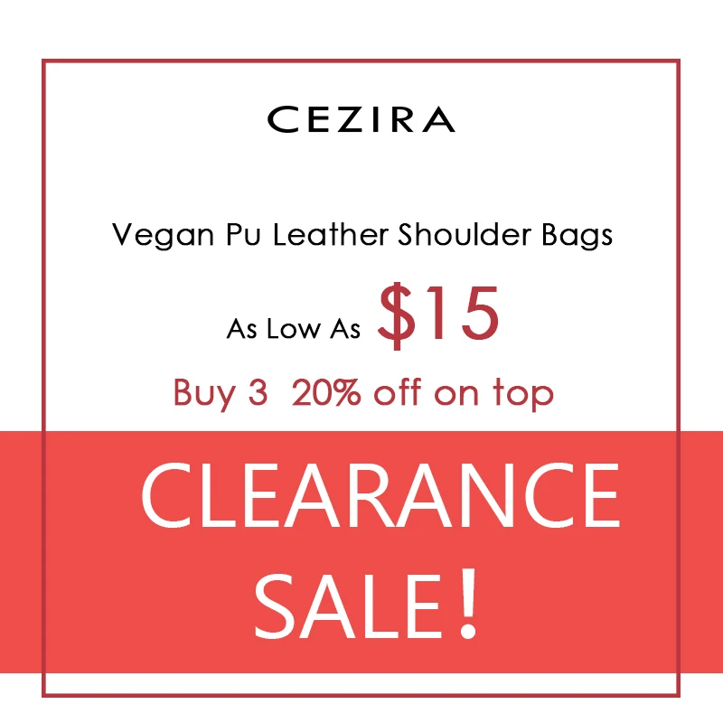 

CEZIRA Big Promotion Clearance Sale for High Quality Vegan PU Leather Women Shoulder Bags Cross body Bags Hobos Totes Large Bags