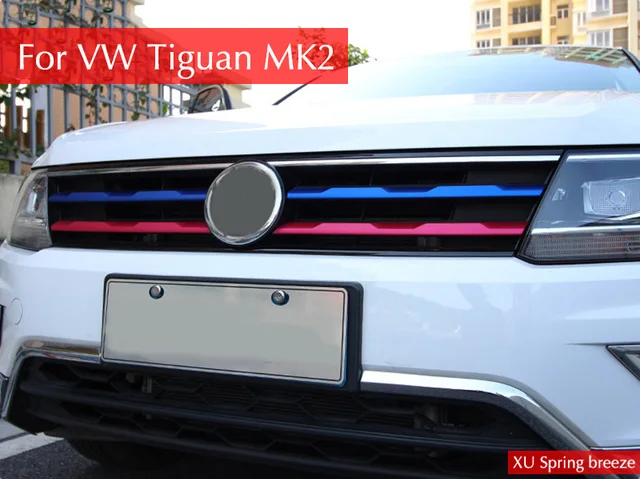 For Vw Tiguan Mk2 2016 2017 2018 Car Front Hood Billet Grille Grill For Vw Tiguan Mk2 2016 2017 2018 Car Front Hood Billet Grille Grill Horizontal Color Exterior Decoration Stickers