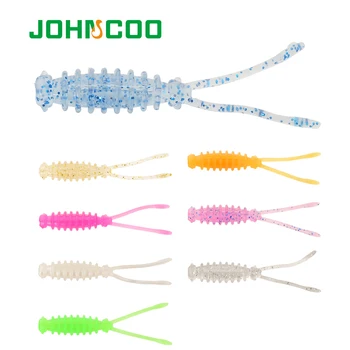 

JOHNCOO 20pcs Floating Fishing Lure Soft Bait 48mm 0.44g TPR Soft Worm Swimbaits Jig Head Pesca Artificial Rockfish Worm