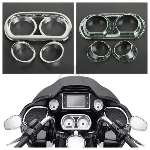 Chrome Gauge Bezel Trim Kit For Harley Road Glide Fltrx Fltruse Special