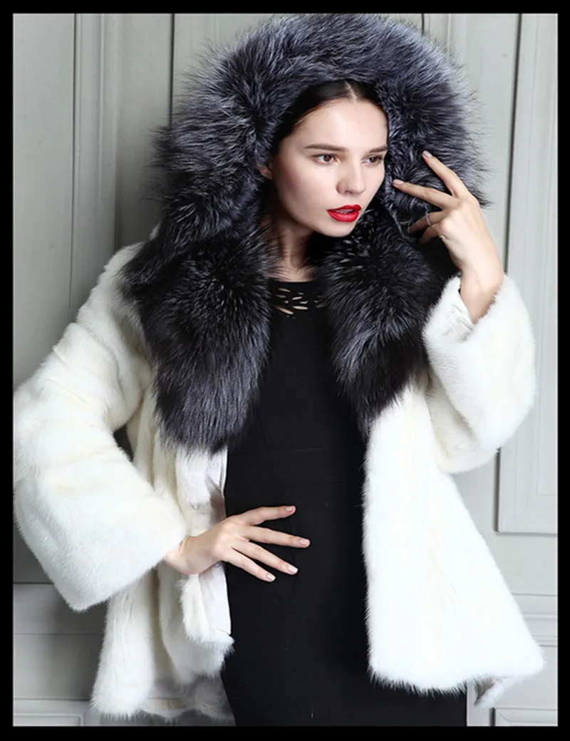 Luxury Women Fur Coat Noble Unique Fox Fur Mink Material Real Fur Party