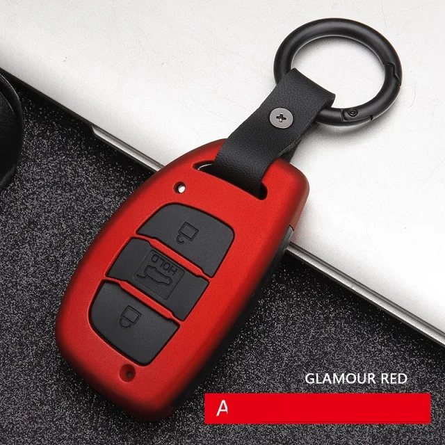 Наклеиваемого покрытия для автостайлинга из ABS углеродное волокно автомобиль дистанционного корпус умного ключа чехол для Hyundai Mistra Elantra VERNA IX35 IX25 SONATA 9 новых TUCSON - Название цвета: A Red