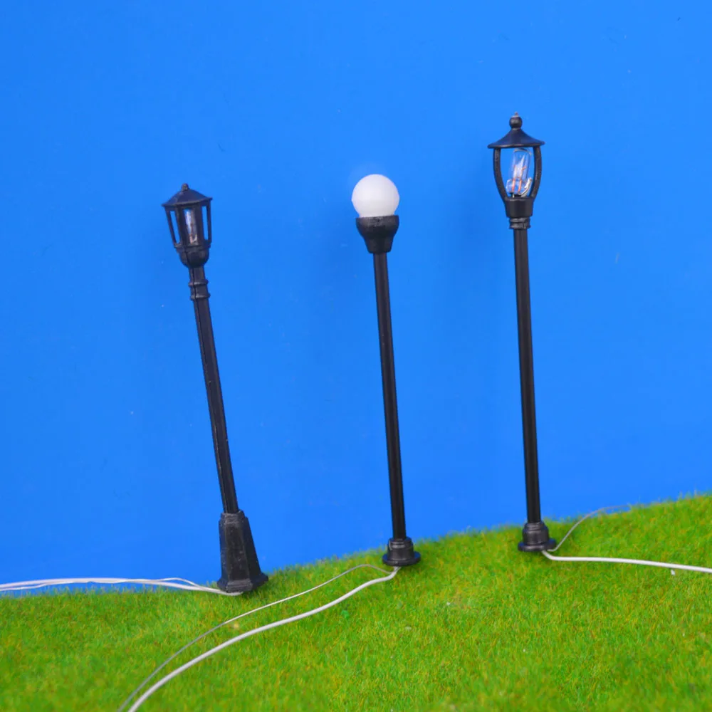 300pcs/lot Model Train Railway Architecture Street Lights Lamp Lamppost model ABS plastic street