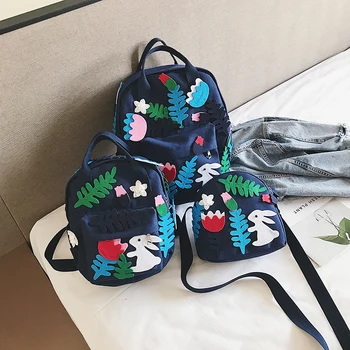 

Canvas Both Shoulders Package Woman 2019 Tide Lovely Small Rabbit Hit Color Woman Package Will Capacity Leisure Time Backpack