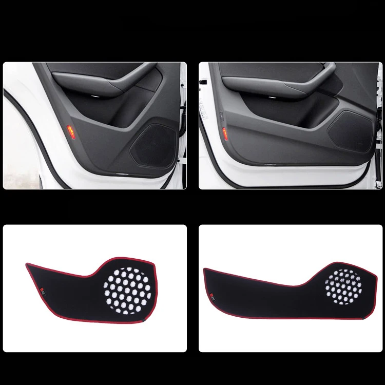 

4pcs Fabric Door Protection Mats Anti-kick Decorative Pads For Audi Q3