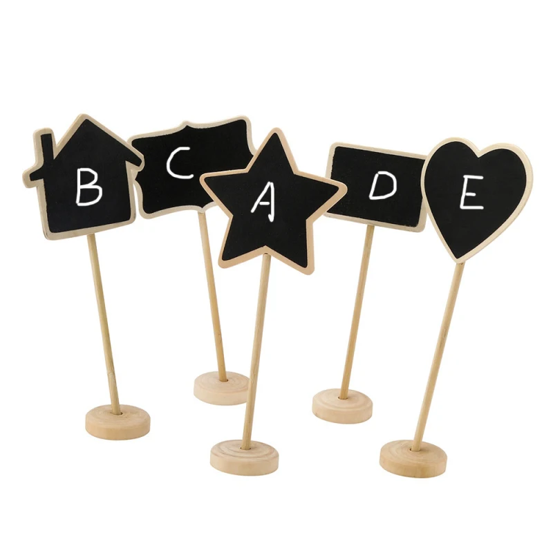 

Happy Home 10Pcs Mini Wooden Chalkboard Blackboard Message Table Number Wedding Party Decor