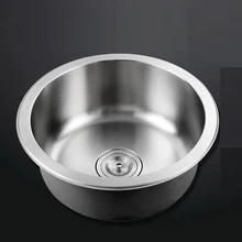 Кухонный круглый однокормушка для овощей, раковина из 304 нержавеющей стали, круглая раковина для кухни, утолщенная раковина wx4191537
