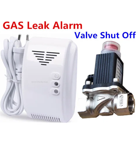 

Standalone LPG Natural Gas Detector with Automatic Valve DN15 to Shut Off Pipe for Home Security.