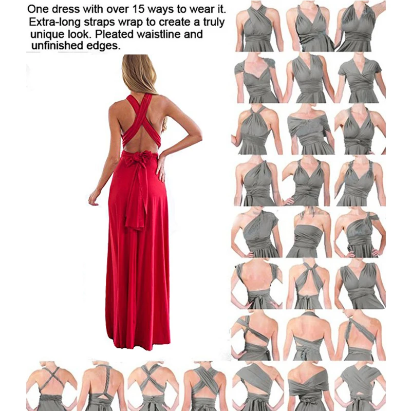 Sexy Women Multiway Wrap Convertible Boho Maxi Club Red Dress Bandage Long Dress Party Bridesmaids Infinity Robe Longue Femme macys dresses