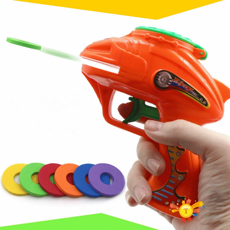 Модные Классические детские игрушки летающая тарелка пистолет EVA мягкие пули летающая тарелка пистолет вечерние детские игрушки для улицы
