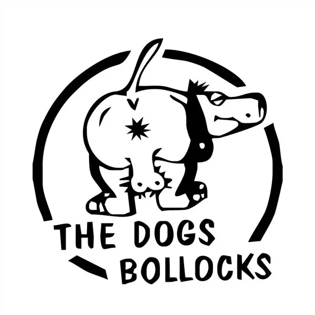 14cm 13 5cm the dogs bollocks funny symbol funny sticker car van