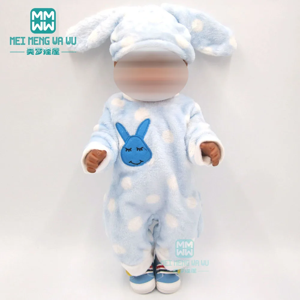 17 дюймовых кукол одежда подходит 43 см Детские аксессуары для кукол мультфильм небесно голубой слон узор Ползания одежда
