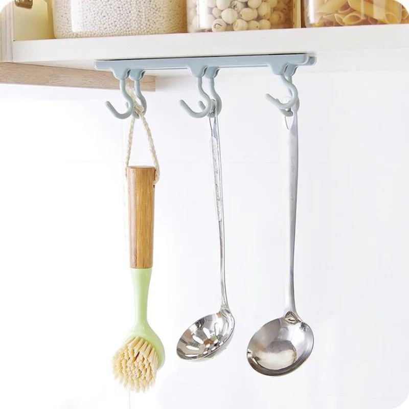Strong Adhesive Hanger Hook Kitchen Cupboard 6 Hook Home Storage
