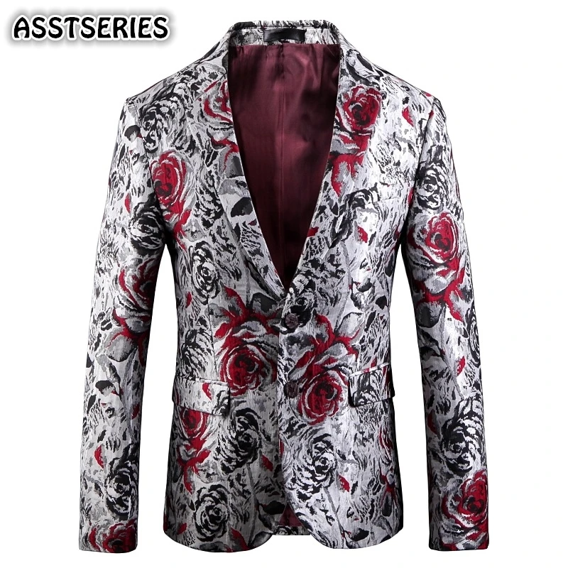 red floral blazer
