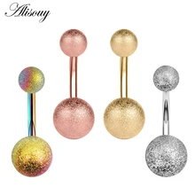 Alisouy 1 шт. стальной пирсинг ombligo 14 г розовое золото живот пирсинг пупка Кнопка Пирсинг подвеска в пупок ювелирные изделия для пирсинга тела