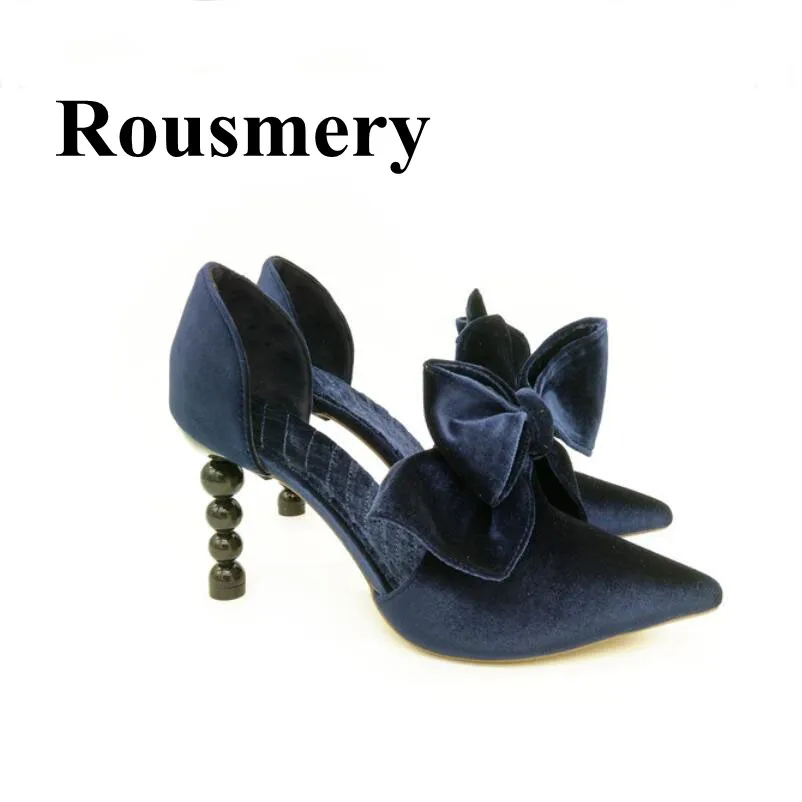 Europe Hottest Pearl Heel High Heel Pointed Toe Flock Fashion Shoes Butterfly-knot Decoration Shallow Spring Summer Women Pumps цена Europe Hottest Pearl Heel High Heel Pointed Toe Flock Fashion Shoes Butterfly-knot Decoration Shallow Spring Summer Women Pumps цены онлайн