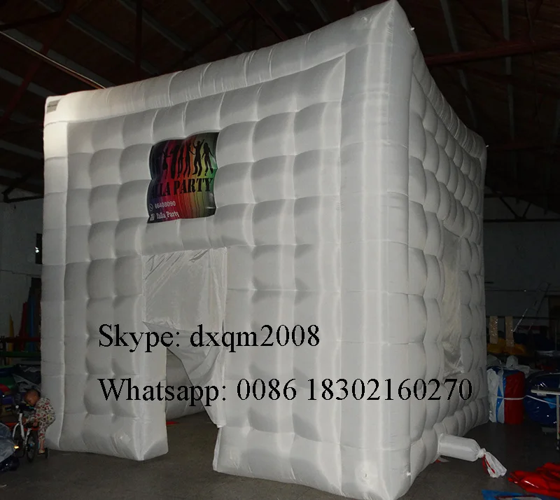 

2016 customized factory inflatable cube tent with colorful LED light /beautiful inflatable  party tent