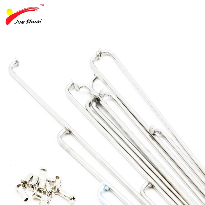 

JS 36 pcs Spokes High Quality 13G/K Bicycles Spokes with Nipples "J" Bend Silver Steel Wheel spokes 110-300*2.2mm MTB Road Rims