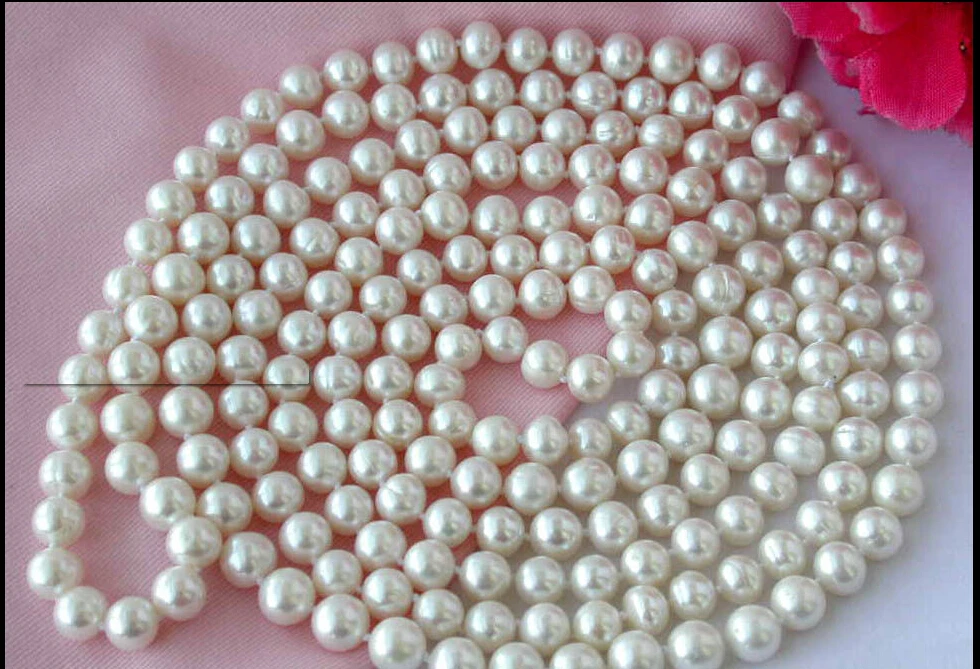 

~~ BJC 00037 white round freshwater pearl necklace Discount AAA