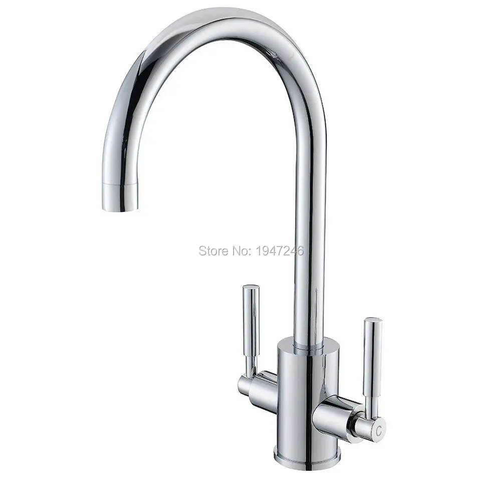  Wholesale High Quality Very Sturdy Paris Designer Double Handles Chrome Kitchen Sink Mixer Valve Ta - 32698445607