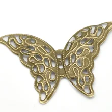 DoreenBeads цинковый металлический сплав фурнитура для украшений бабочка античный бронзовый цветок полый узор 4,1 см x 29 мм, 10 шт