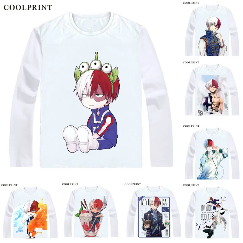Футболка Todoroki Shouto мужская с принтом повседневная винтажная рубашка длинным