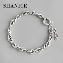SHANICE INS, 925 пробы, Серебряный панк-рок, для мужчин и женщин, браслеты на цепочке и браслеты в стиле хип-хоп, никогда не выцветает, браслет на цепочке, ювелирное изделие