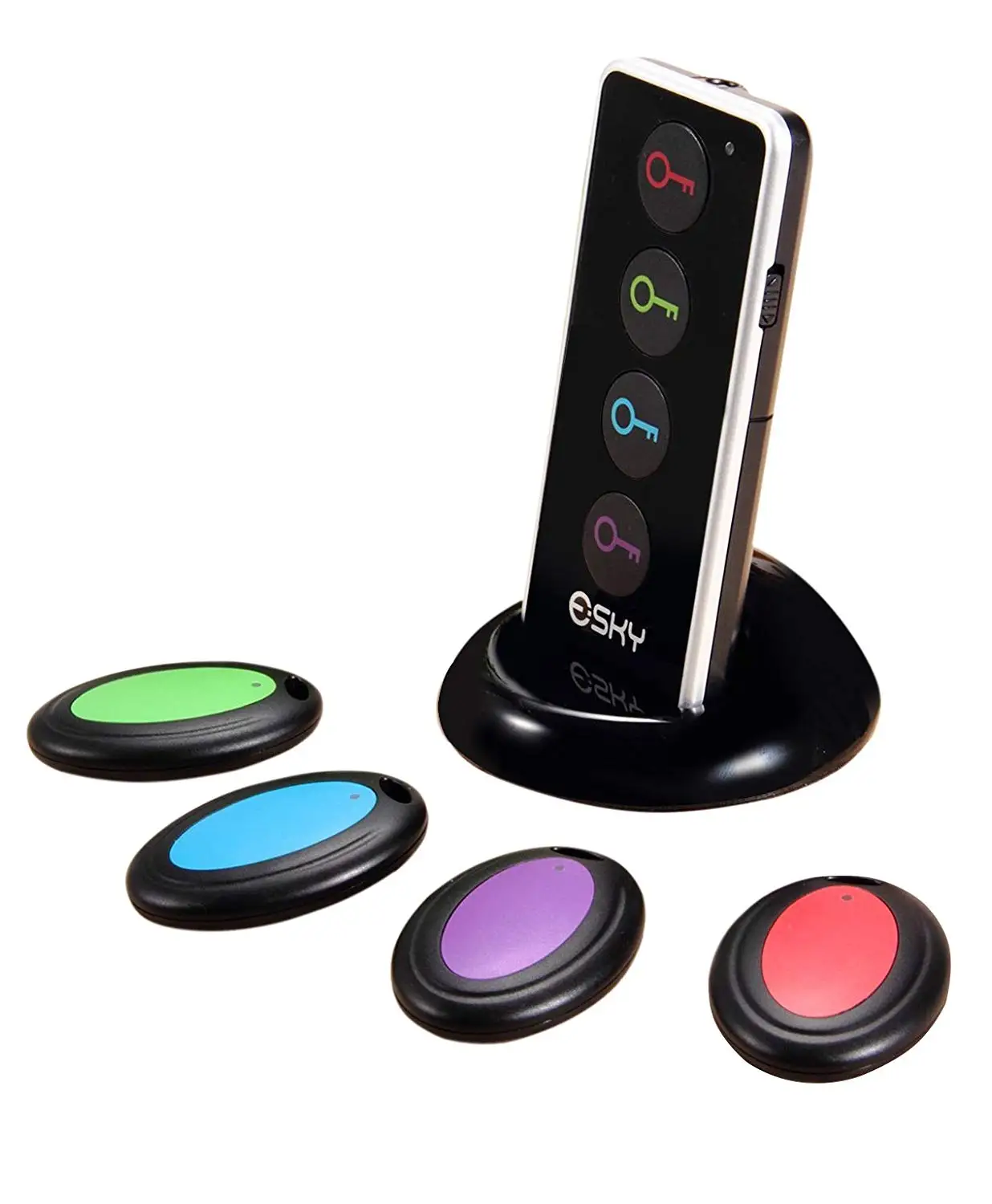 

Key Finder Wireless RF Item Locator Tracker Support Remote Control 1 Transmitter and 4 Receivers Wireless Locator Pet Wallet