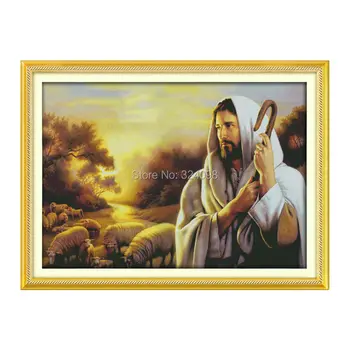 

Wholesale Needlework,Stitch,11CT 14CT Cross Stitch,Sets For Embroidery Kits,Jesus shepherding(2) Counted Cross-Stitching