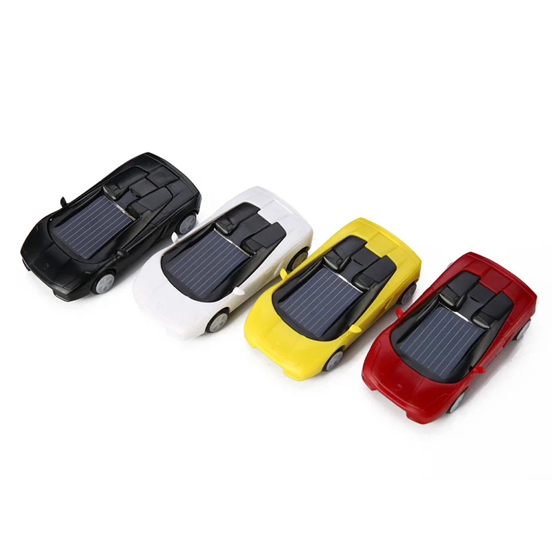 DIY Mini Plastic Solar Power Toy Car Creative Solar Toys Gadgets Trick