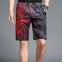 Повседневные летние мужские шорты с принтом из хлопка мужские шорты для активного отдыха в национальном стиле