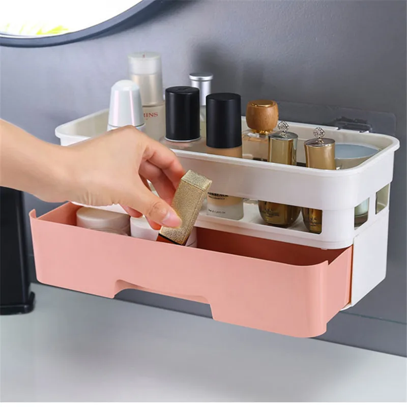 Baffect полка для ванной комнаты пластиковый настенный органайзер для хранения на полке ящик для хранения с ящиком для макияжа туалетные принадлежности полки для хранения