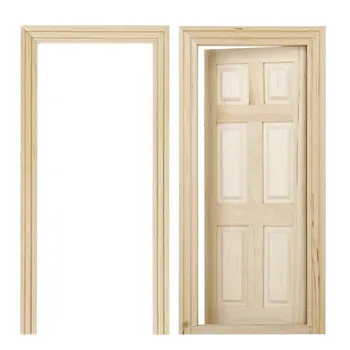 

FBIL-1/12 Dollhouse Miniature 6 Panel Interior Wooden Door DIY Wood Color