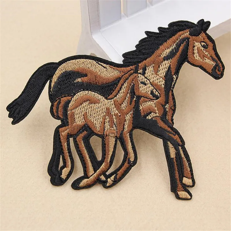 

Embroidered clothes Diy Parent-child horse iron on patches for clothing deal with it biker patch patchwork badge Christmas gifts