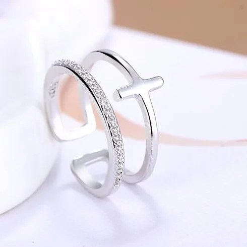 YAAMELI New Hot Fashion Shiny CZ Open Rings for Women 925 Sterling Silver Wedding Engagement Party Jewelry Gift Free Shipping