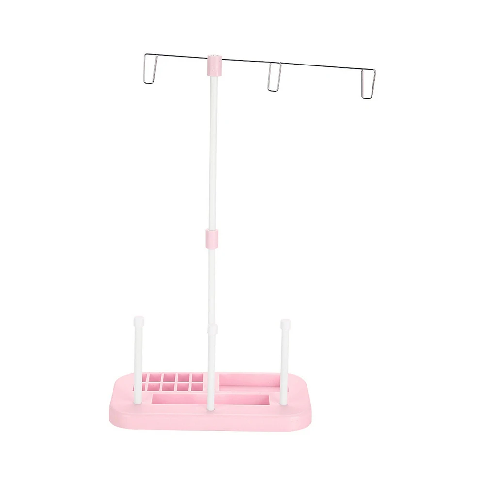 Вышивка шитьё подставка домашнее хранилище проволочные инструменты швейная стойка резьбовые катушки Регулируемая машина 3 полки - Цвет: Розовый