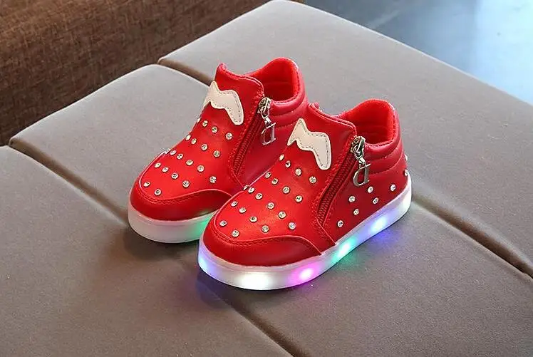HaoChengJiaDe/Осенняя детская обувь со светодиодной подсветкой для девочек; кроссовки для маленьких девочек; милые детские повседневные кроссовки; мягкая спортивная обувь со светодиодной подсветкой; светильник