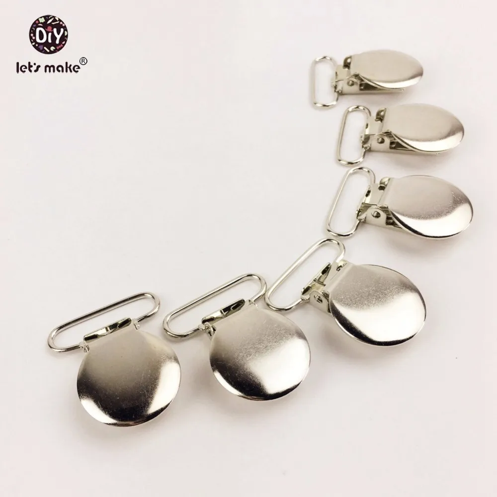 

Let's make Pacifier Clips 100PCS Round Metal Pacifier Holder Clips Flat Back Baby Pacifier Clip DIY Material