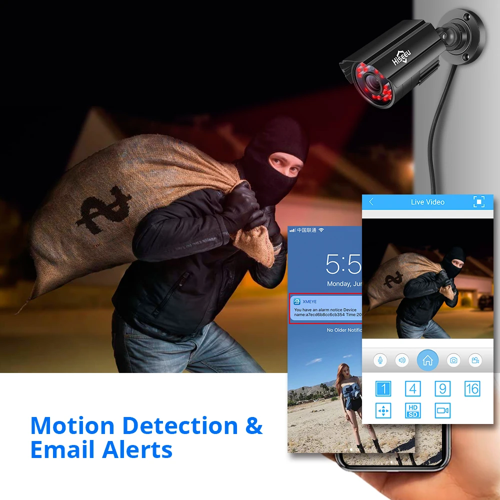  Hiseeu 8CH 5MP CCTV Camera System DVR 4PCS Outdoor Waterproof Security Camera Day/Night DIY Video S - 32940640203